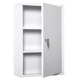 easycomfort easycomfort armadietto medicinali a 3 livelli in acciaio con 2 chiavi e montaggio a parete 40x18x60 cm bianco