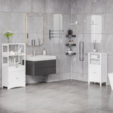 easycomfort easycomfort mobile bagno con mensole armadietto e cassetto mobiletto multiuso in legno bianco 60x33x122 5cm