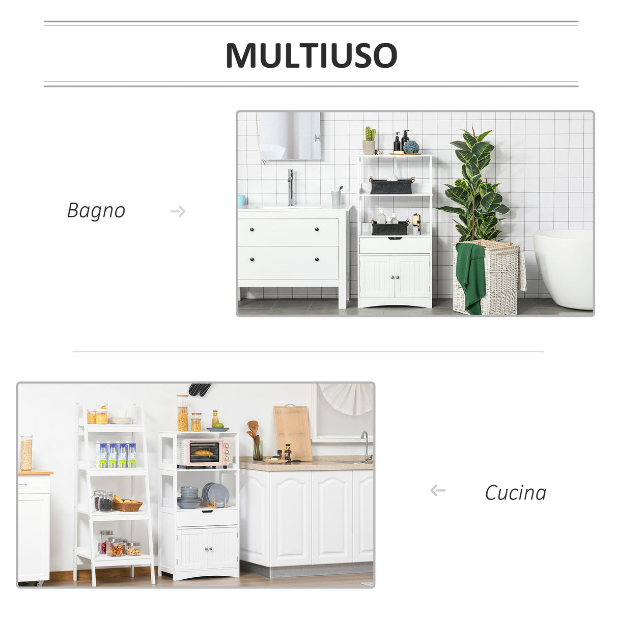 easycomfort easycomfort mobile bagno con mensole armadietto e cassetto mobiletto multiuso in legno bianco 60x33x122 5cm