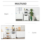 easycomfort easycomfort mobile bagno con mensole armadietto e cassetto mobiletto multiuso in legno bianco 60x33x122 5cm