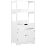 easycomfort easycomfort mobile bagno con mensole armadietto e cassetto mobiletto multiuso in legno bianco 60x33x122 5cm