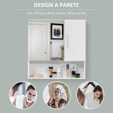 easycomfort easycomfort specchiera bagno in legno a 2 ante e ripiano aperto 54x15 2x55 3cm bianco