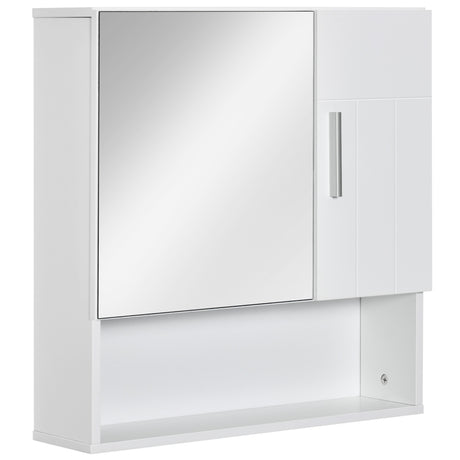 easycomfort easycomfort specchiera bagno in legno a 2 ante e ripiano aperto 54x15 2x55 3cm bianco