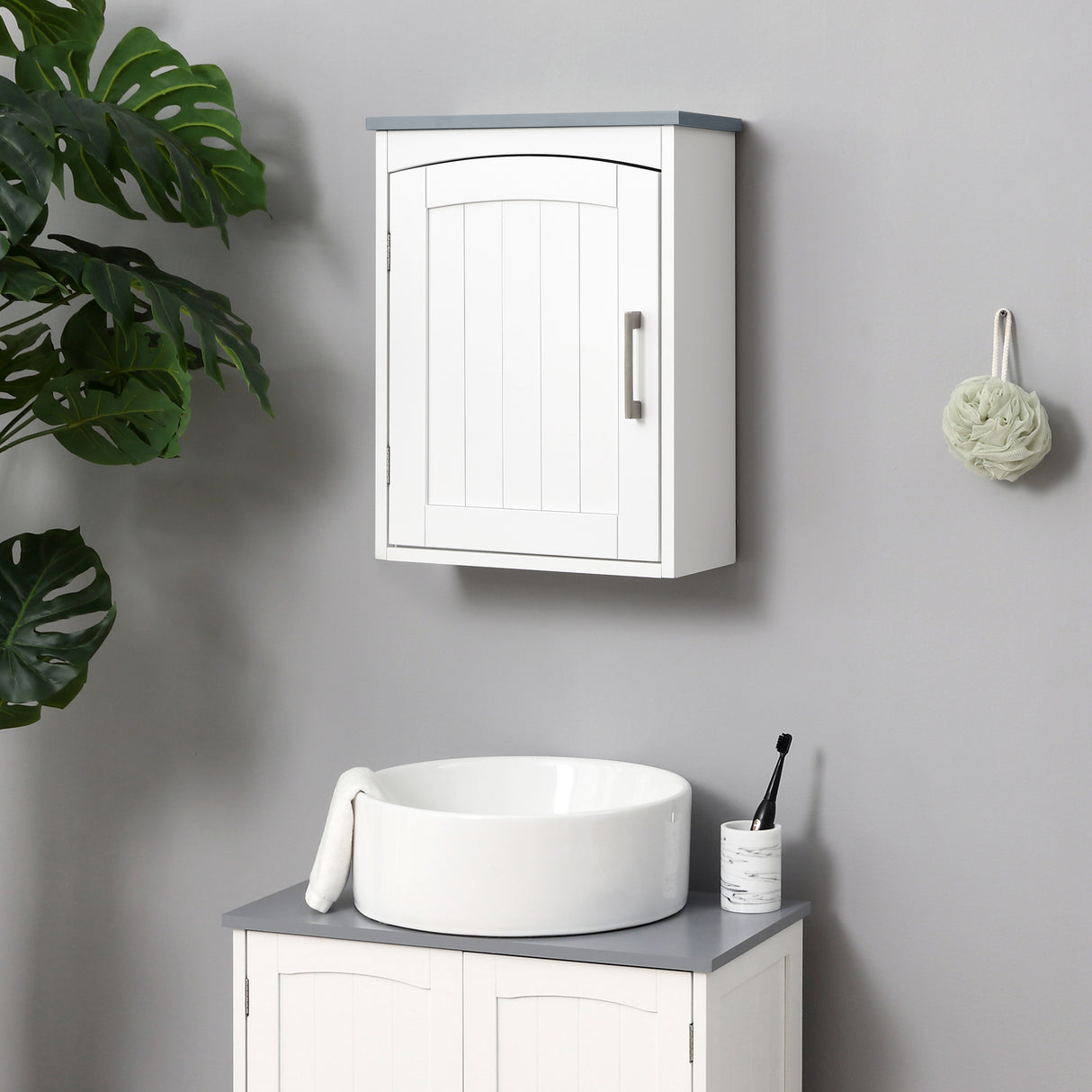 easycomfort easycomfort mobile pensile bagno a unanta con mensola regolabile 41x18 5x52cm bianco e grigio