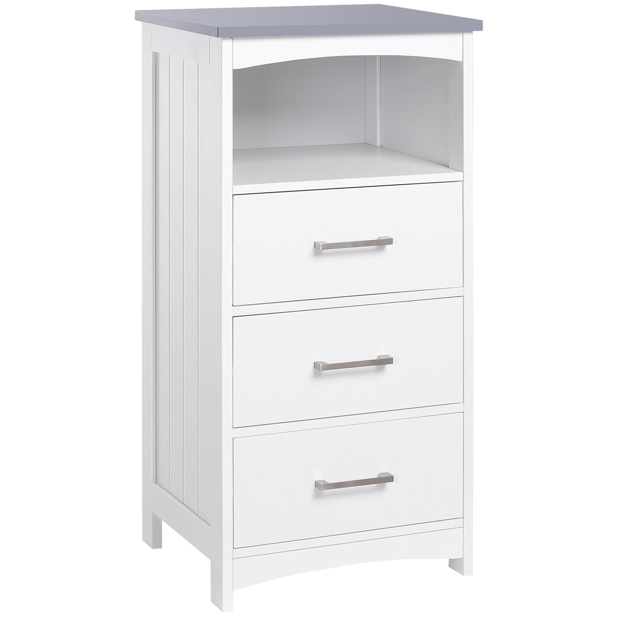 easycomfort easycomfort mobiletto bagno con scaffale aperto e 3 cassetti in mdf 40x33x80cm bianco