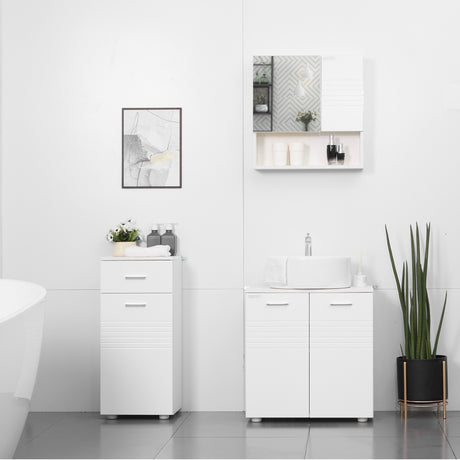 easycomfort easycomfort mobile bagno in legno con cassetto e armadietto 1 anta con mensole 35x30x77 5cm