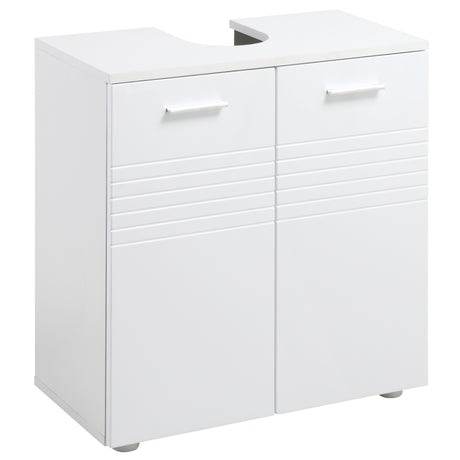 easycomfort easycomfort mobile sottolavabo per bagno a 2 ante in legno con mensola regolabile 60x30px62 5cm