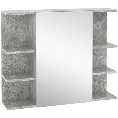 easycomfort easycomfort specchiera bagno a parete con anta e mensole laterali in legno 80x19 8x64cm