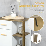 easycomfort easycomfort mobile bagno moderno con armadietto cassetto e ripiani in legno 50x30x89cm bianco