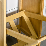 easycomfort easycomfort mobiletto bagno con cesto multiuso per bucato e giocattoli in mdf e bambu 40x30x86 5cm