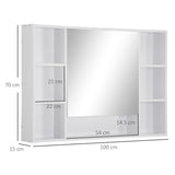 easycomfort easycomfort specchiera bagno con mensole e armadietto con anta specchiata 100x15x70cm bianco