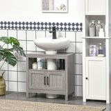 easycomfort easycomfort mobile sottolavabo con armadietto a 2 ante e ripiani in legno 60x30x60cm grigio