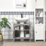 easycomfort easycomfort mobile sottolavabo con armadietto a 2 ante e ripiani in legno 60x30x60cm grigio
