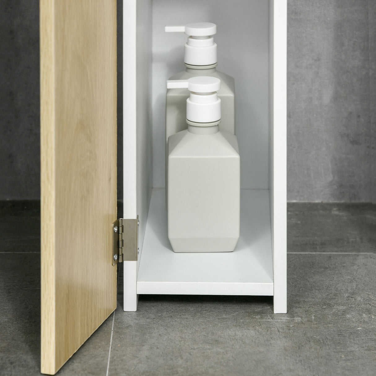 easycomfort easycomfort colonna bagno con 2 ripiani e 2 armadietti mobile alto salvaspazio 15 2x29 8x118 cm bianco e color legno