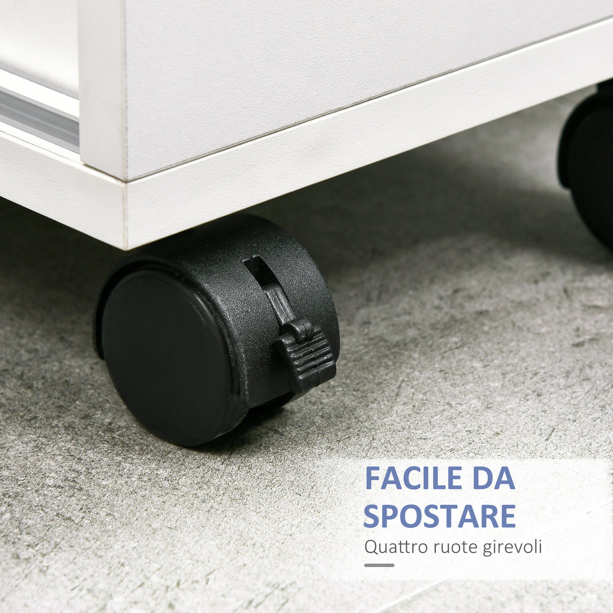 easycomfort easycomfort mobiletto bagno con porte scorrevoli ripiano regolabile e 4 ruote in truciolato e lega di alluminio 70x20x71cm