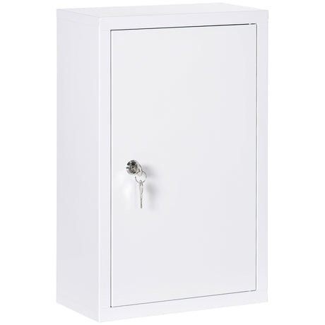 easycomfort easycomfort armadietto medicinali a 3 ripiani in acciaio inox con 2 chiavi e montaggio a parete 30x14x46 cm bianco