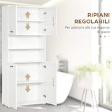 easycomfort easycomfort mobile bagno in truciolato bianco con 2 armadietti con ante e 2 ripiani aperti 80x33 5x190 cm