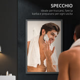easycomfort easycomfort specchiera bagno in acciaio con armadietto a 3 ripiani e chiusura ammortizzata 40x12x60 cm nero