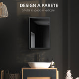 easycomfort easycomfort specchiera bagno in acciaio con armadietto a 3 ripiani e chiusura ammortizzata 40x12x60 cm nero