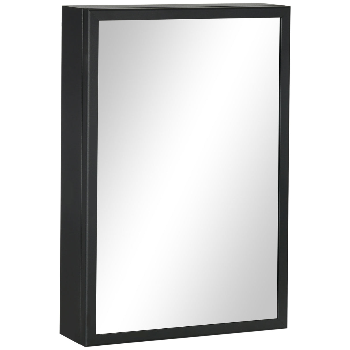 easycomfort easycomfort specchiera bagno in acciaio con armadietto a 3 ripiani e chiusura ammortizzata 40x12x60 cm nero