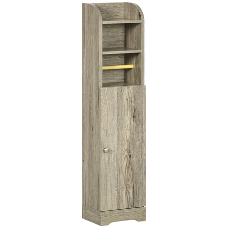 easycomfort easycomfort mobile bagno in truciolato con 2 ripiani e armadietto a 2 livelli 23x18x100cm grigio