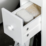 easycomfort easycomfort mobiletto salvaspazio bagno con 4 ruote 2 cassetti e ripiano aperto 16x49 5x66cm bianco