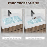 easycomfort easycomfort mobile lavabo da 60cm con cassetto in legno e lavandino in ceramica marrone chiaro