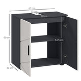 easycomfort easycomfort mobile sottolavabo bagno in legno con armadietto 2 ante 60x30x60cm grigio