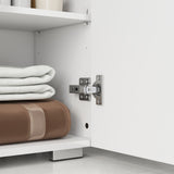 easycomfort easycomfort mobiletto bagno in mdf con cassetto e armadietto con ripiano interno regolabile 37x32 5x79 cm bianco