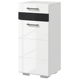 easycomfort easycomfort mobiletto bagno in mdf con cassetto e armadietto con ripiano interno regolabile 37x32 5x79 cm bianco