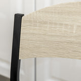 easycomfort easycomfort set da pranzo con tavolo rettangolare e 4 sedie in acciaio e mdf nero e rovere
