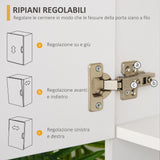 easycomfort easycomfort credenza moderna in legno bianco con 2 armadietti mensole regolabili 1 ripiano aperto e 3 cassetti 80x39 5x183 5cm