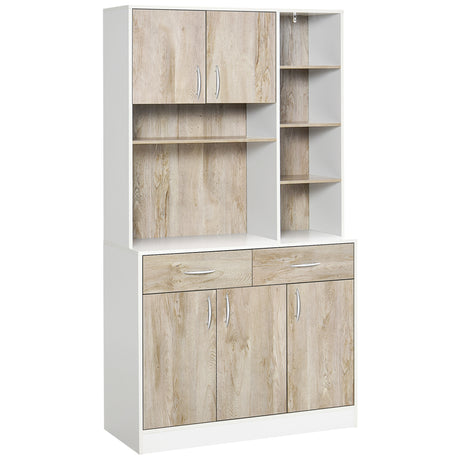 easycomfort easycomfort mobile buffet dispensa cucina ante cassetti e vani aperti 100l x 39p x 181 5acm bianco e legno