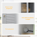 easycomfort easycomfort credenza alta per cucina in legno in stile classico grigio 68x39 5x170cm