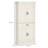 easycomfort easycomfort credenza cucina con 2 armadietti e cassetto in stile coloniale 80x35x180cm bianco