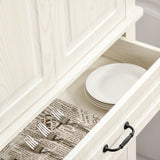 easycomfort easycomfort credenza cucina con 2 armadietti e cassetto in stile coloniale 80x35x180cm bianco