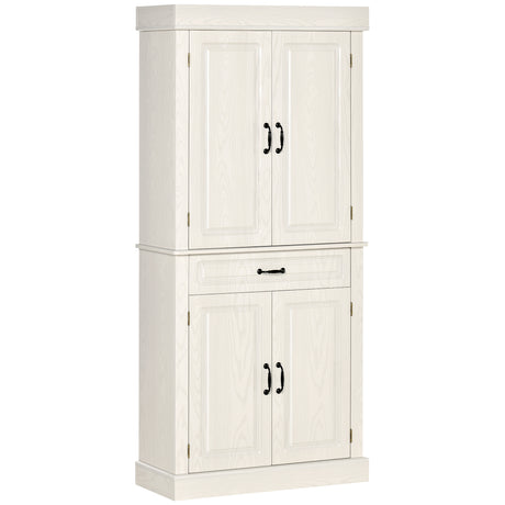 easycomfort easycomfort credenza cucina con 2 armadietti e cassetto in stile coloniale 80x35x180cm bianco