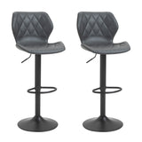 easycomfort easycomfort set di 2 sgabelli da bar alti in finta pelle con altezza regolabile sgabelli cucina girevoli con schienale e poggiapiedi 44x50 5x90 110cm grigio