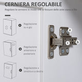 easycomfort easycomfort dispensa cucina in mdf con armadietto superiore e inferiore a 2 ante e piano di lavoro 72x40x178 cm