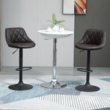 easycomfort easycomfort set 2 sgabelli da bar altezza regolabile con base in metallo e seduta in finta pelle sgabelli moderni con schienale e poggiapiedi 46x48x83 104 cm marrone e nero