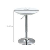 easycomfort easycomfort tavolo rotondo da bar con piano girevole altezza regolabile con leva a gas e base bianco