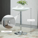 easycomfort easycomfort tavolo rotondo da bar con piano girevole altezza regolabile con leva a gas e base bianco