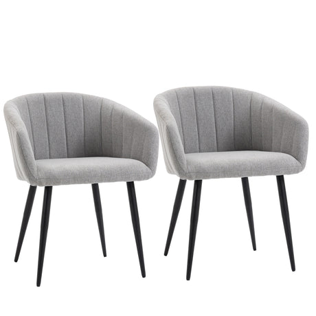 easycomfort easycomfort set di 2 sedie imbottite moderne con rivestimento in tessuto sedie per soggiorno e salotto grigio chiaro