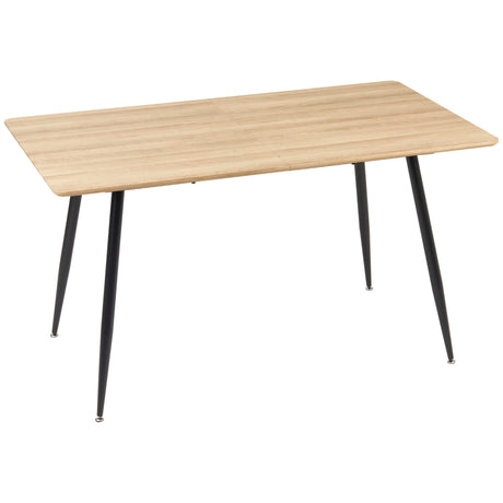 easycomfort easycomfort tavolo da cucina per 4 persone in mdf e acciaio 140x80x76cm colore legno e nero