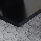 easycomfort easycomfort tavolo da pranzo per 4 6 persone con piano effetto marmo e base in acciaio 140x80x76cm nero