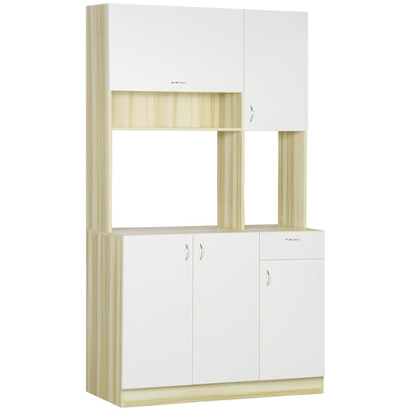 easycomfort easycomfort mobile buffet a 4 porte per cucina con 3 armadietti cassetto e piano dappoggio in truciolato 102x48x180 cm