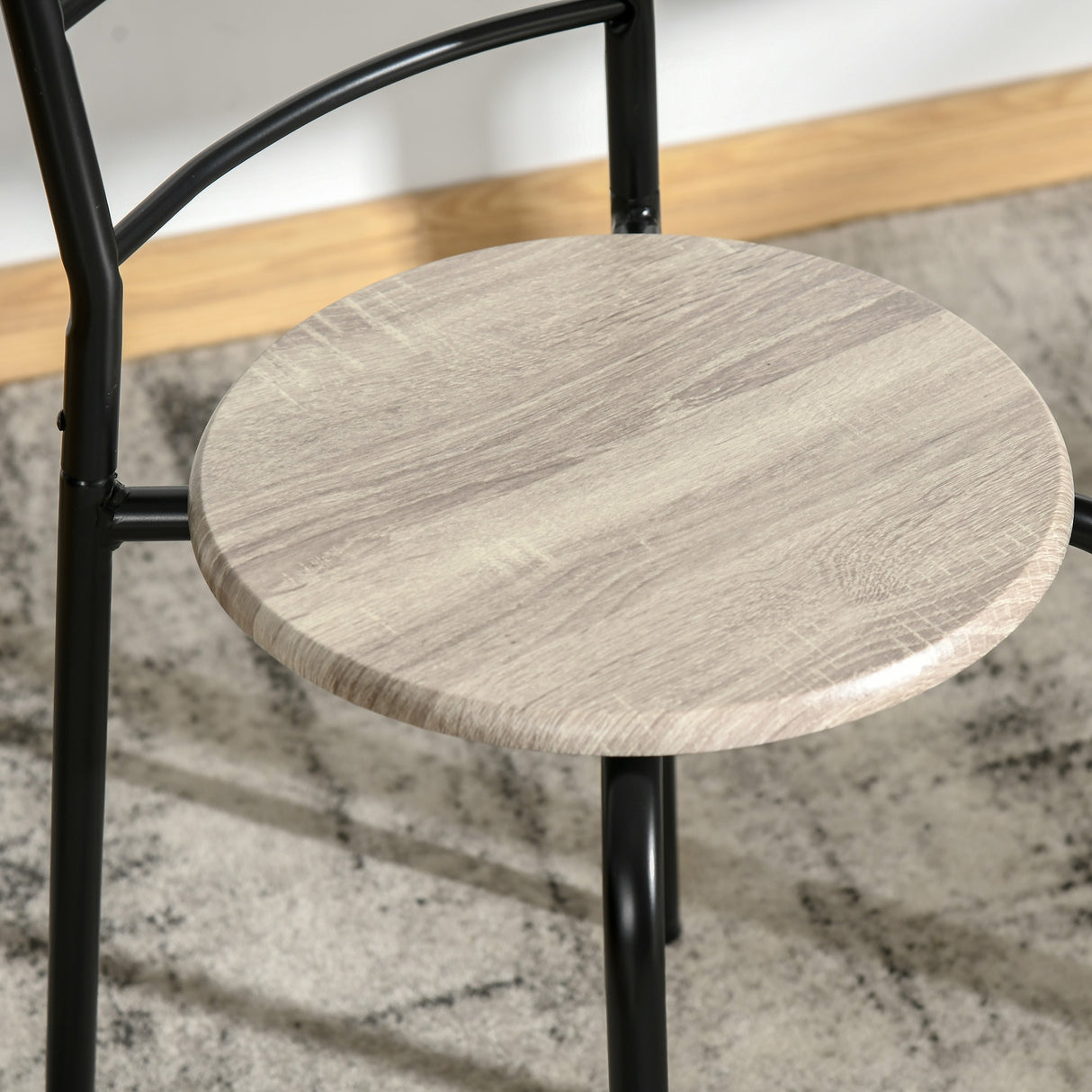 easycomfort easycomfort set da pranzo 3 pezzi con 2 sedie e 1 tavolo da pranzo ovale in mdf e acciaio per spazi limitati