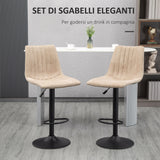 easycomfort easycomfort sgabelli da bar set 2 pezzi ad altezza regolabile in acciaio e poliestere 47 5x57 5x95 116 cm marrone