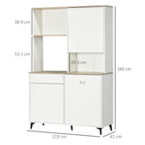 easycomfort easycomfort dispensa cucina in truciolato e mdf con ripiani aperti armadietti e cassetto 119x41x180 cm bianco