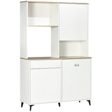 easycomfort easycomfort dispensa cucina in truciolato e mdf con ripiani aperti armadietti e cassetto 119x41x180 cm bianco